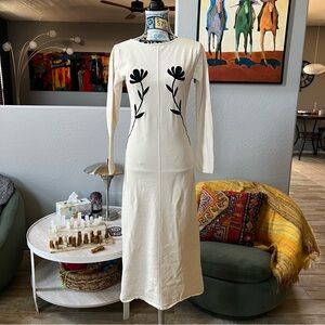 Another Girl Eve Floral Knit Midi Dress